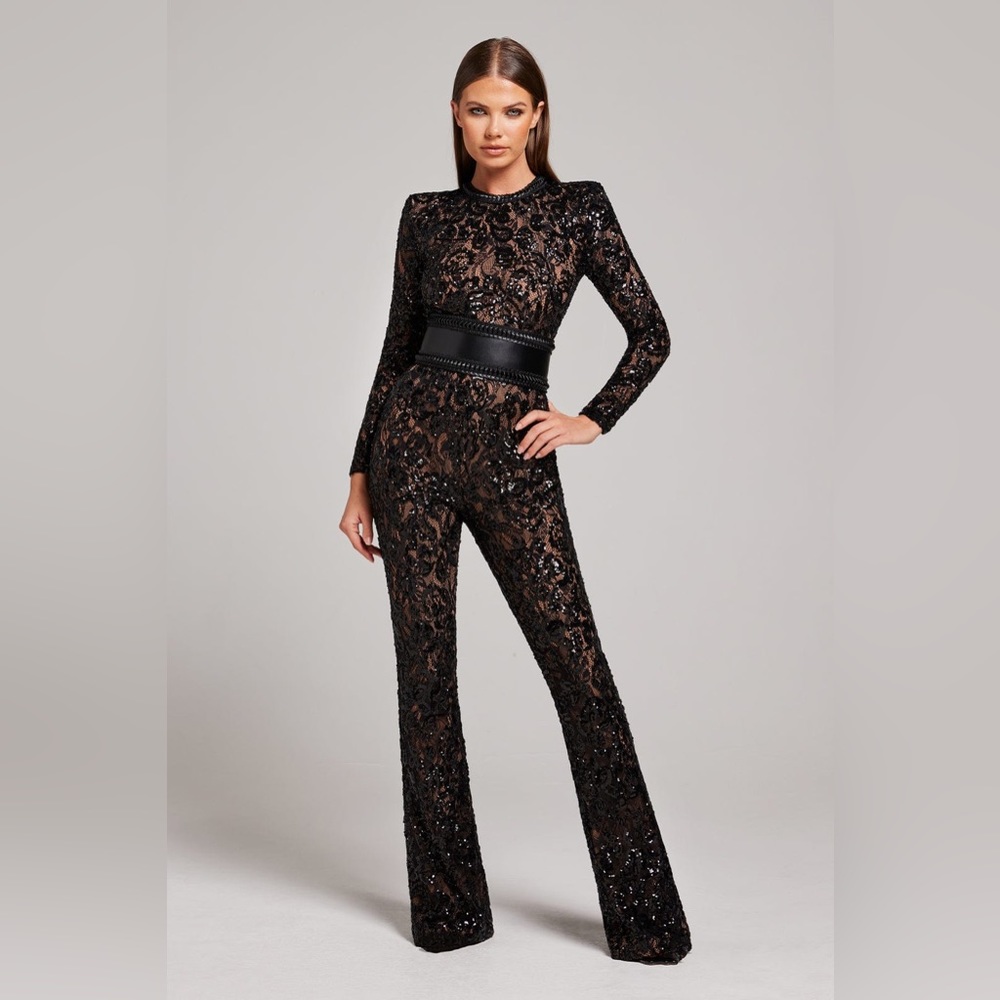 Nadine Merabi Bella Jumpsuit in Black sz XS
